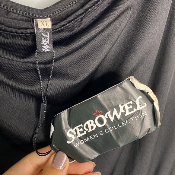 🔹 Sebowel XL black off the shoulder bodysuit NWT - Picture 2 of 3